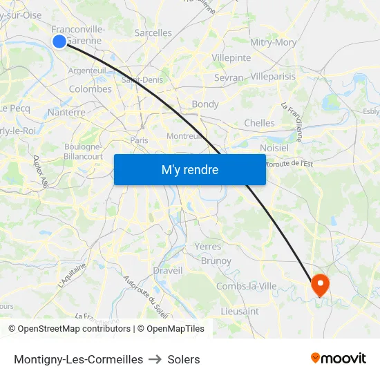 Montigny-Les-Cormeilles to Solers map