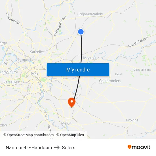 Nanteuil-Le-Haudouin to Solers map