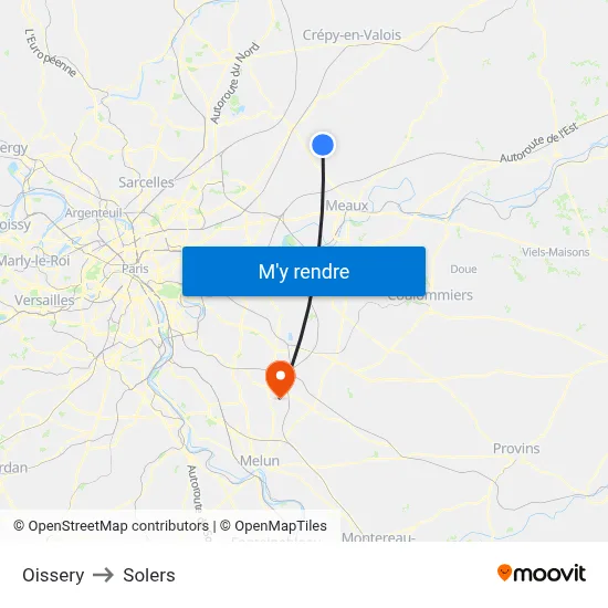 Oissery to Solers map