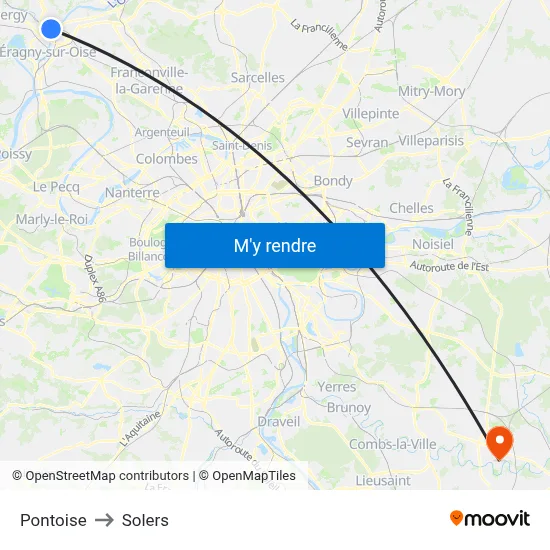 Pontoise to Solers map