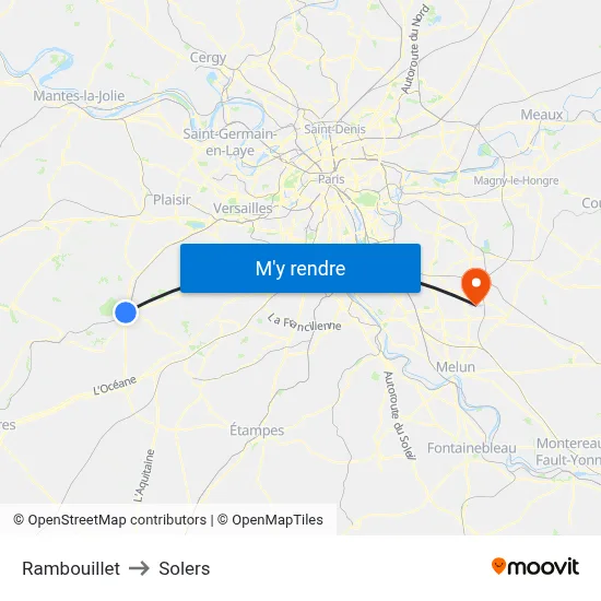 Rambouillet to Solers map