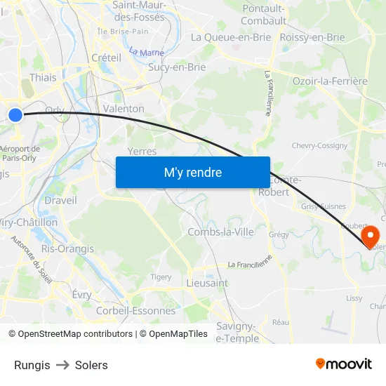 Rungis to Solers map