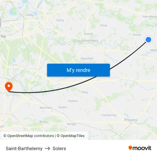Saint-Barthelemy to Solers map