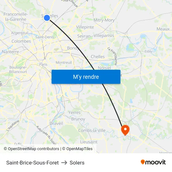 Saint-Brice-Sous-Foret to Solers map
