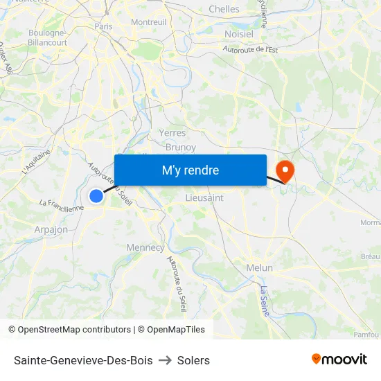 Sainte-Genevieve-Des-Bois to Solers map