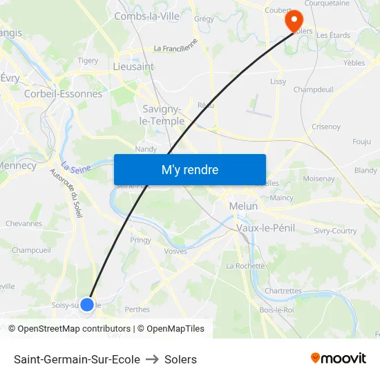 Saint-Germain-Sur-Ecole to Solers map