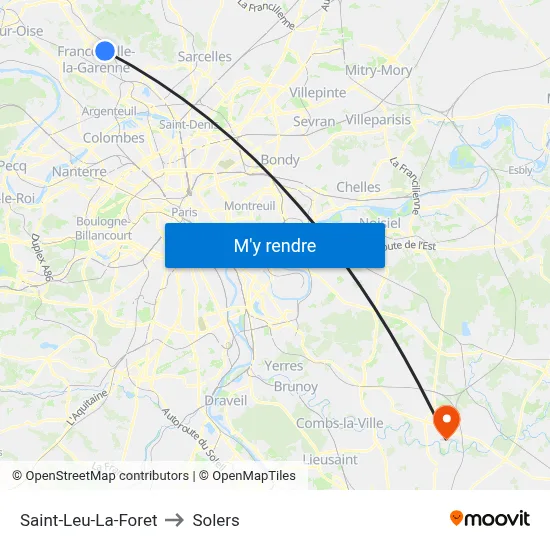 Saint-Leu-La-Foret to Solers map