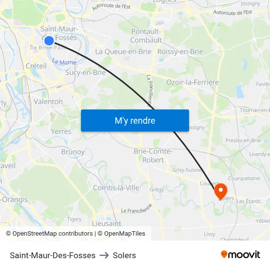 Saint-Maur-Des-Fosses to Solers map