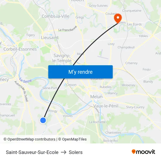 Saint-Sauveur-Sur-Ecole to Solers map