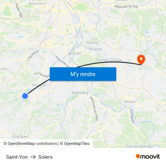 Saint-Yon to Solers map