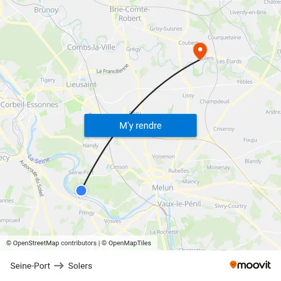 Seine-Port to Solers map