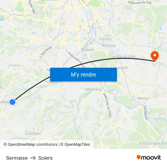 Sermaise to Solers map