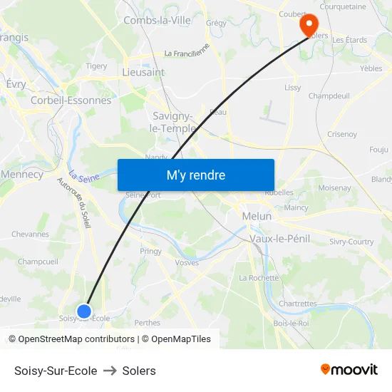 Soisy-Sur-Ecole to Solers map