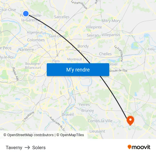 Taverny to Solers map