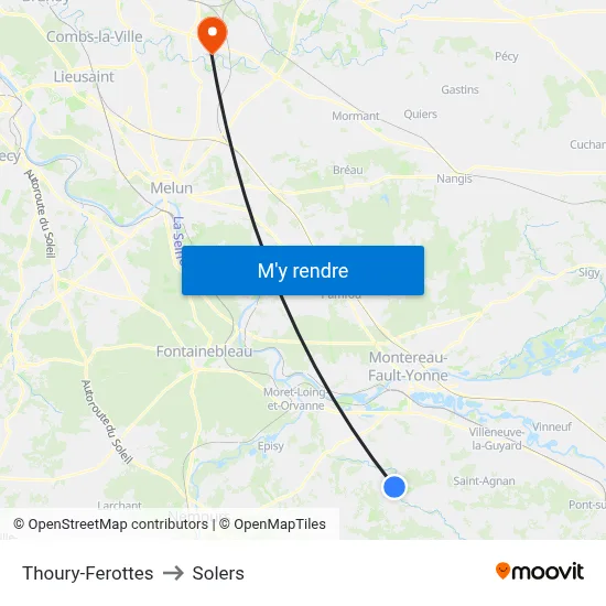 Thoury-Ferottes to Solers map