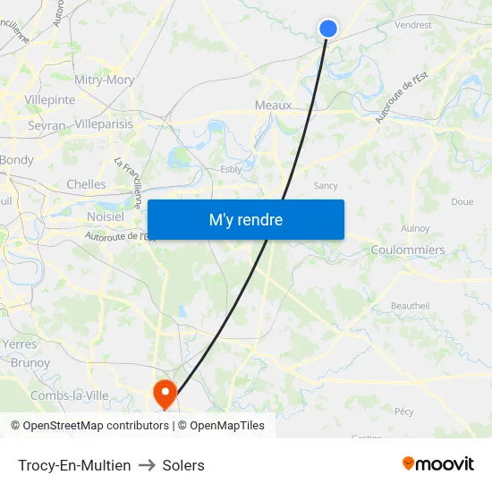 Trocy-En-Multien to Solers map