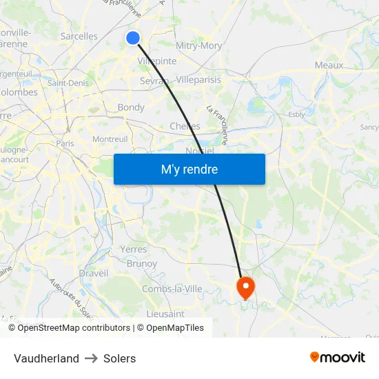 Vaudherland to Solers map