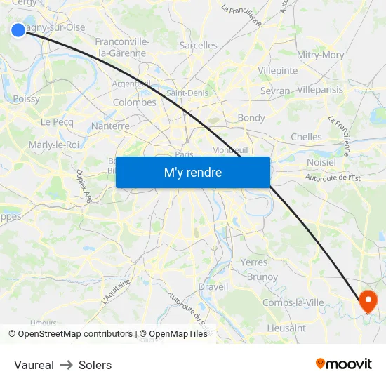 Vaureal to Solers map
