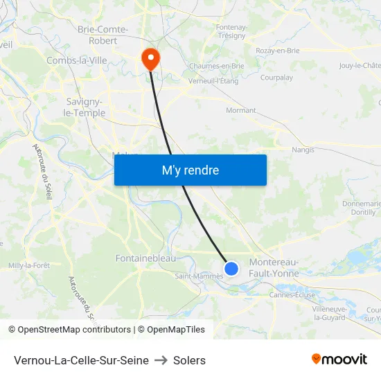 Vernou-La-Celle-Sur-Seine to Solers map
