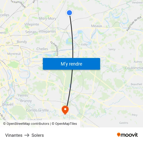 Vinantes to Solers map