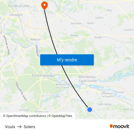 Voulx to Solers map