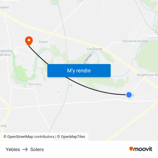 Yebles to Solers map