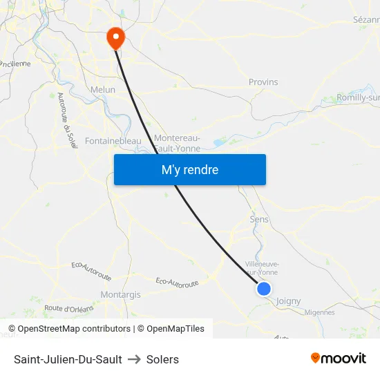 Saint-Julien-Du-Sault to Solers map
