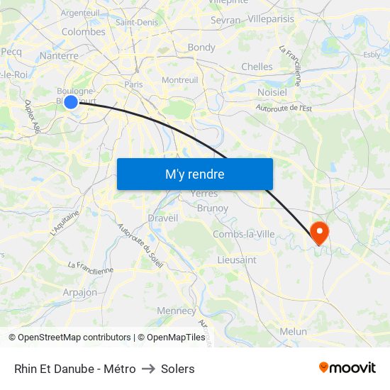 Rhin Et Danube - Métro to Solers map