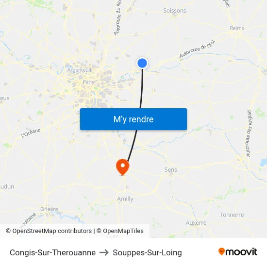 Congis-Sur-Therouanne to Souppes-Sur-Loing map