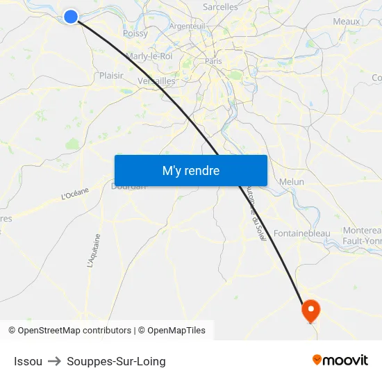Issou to Souppes-Sur-Loing map