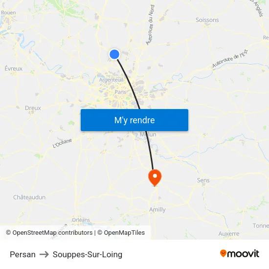 Persan to Souppes-Sur-Loing map