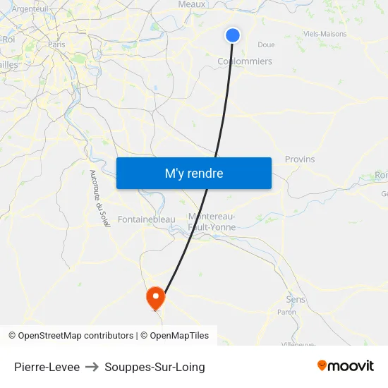 Pierre-Levee to Souppes-Sur-Loing map
