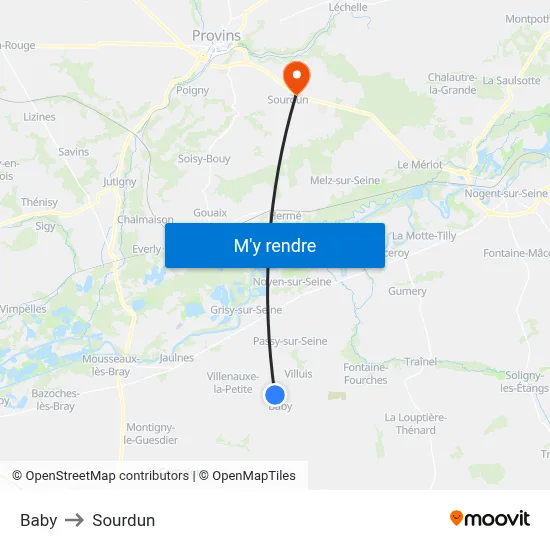 Baby to Sourdun map