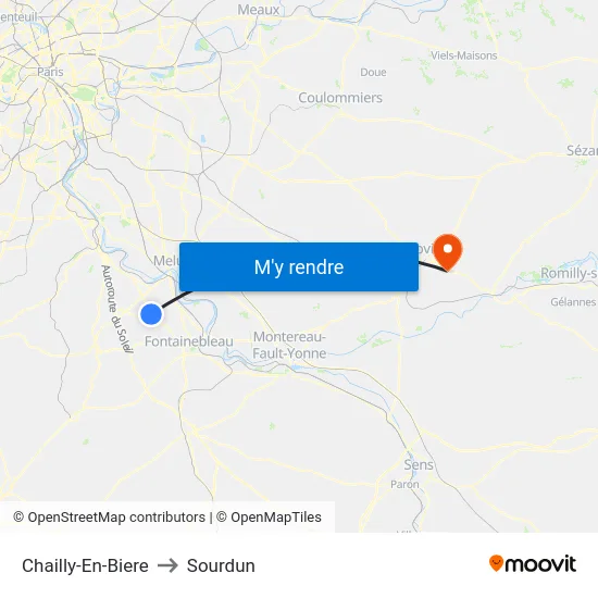 Chailly-En-Biere to Sourdun map