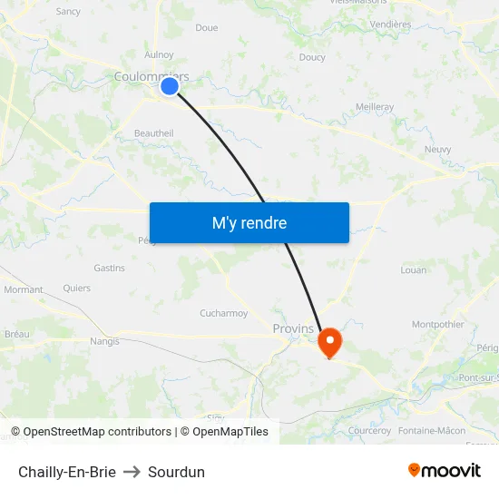 Chailly-En-Brie to Sourdun map