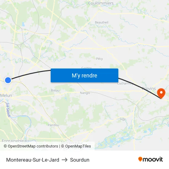Montereau-Sur-Le-Jard to Sourdun map