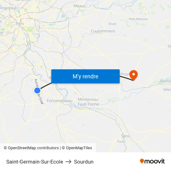 Saint-Germain-Sur-Ecole to Sourdun map