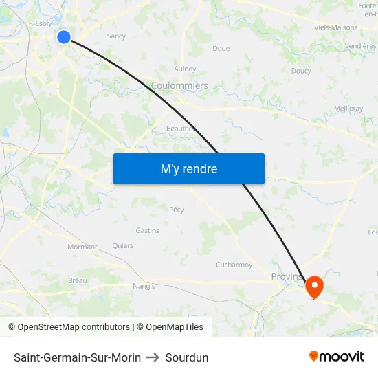 Saint-Germain-Sur-Morin to Sourdun map