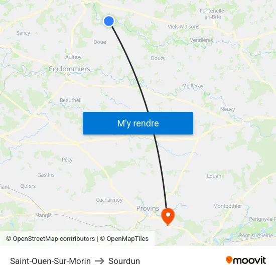 Saint-Ouen-Sur-Morin to Sourdun map