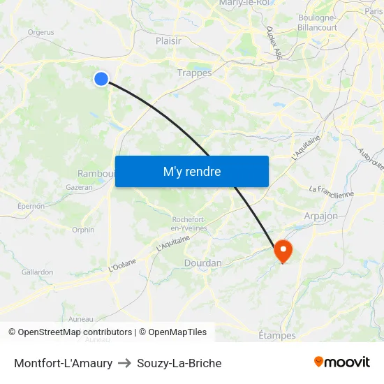 Montfort-L'Amaury to Souzy-La-Briche map