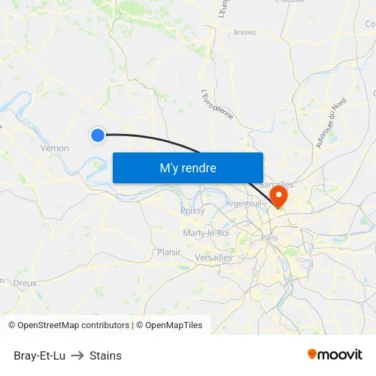 Bray-Et-Lu to Stains map