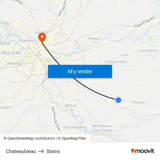 Chateaubleau to Stains map