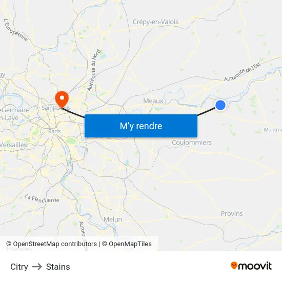 Citry to Stains map