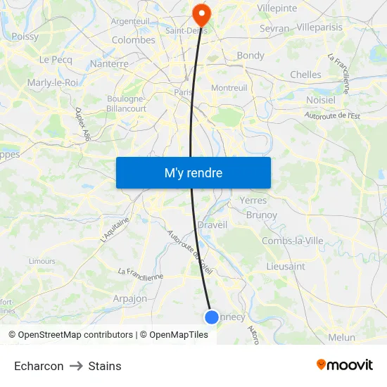 Echarcon to Stains map