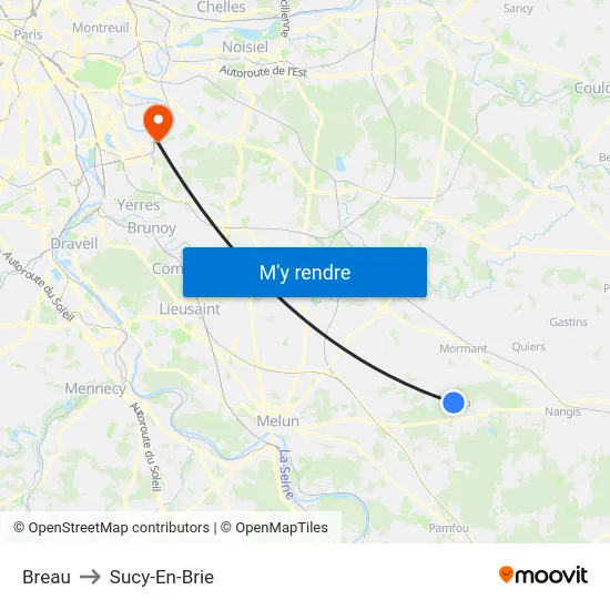 Breau to Sucy-En-Brie map