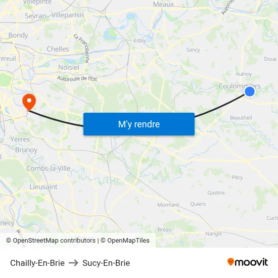 Chailly-En-Brie to Sucy-En-Brie map