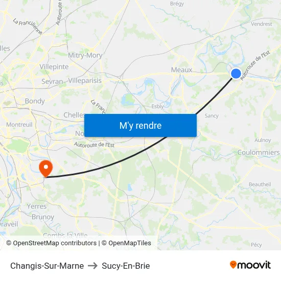 Changis-Sur-Marne to Sucy-En-Brie map