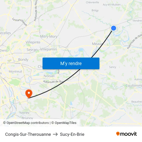 Congis-Sur-Therouanne to Sucy-En-Brie map
