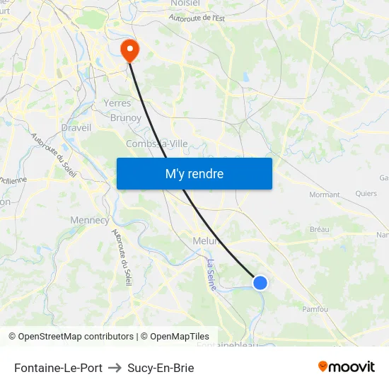 Fontaine-Le-Port to Sucy-En-Brie map