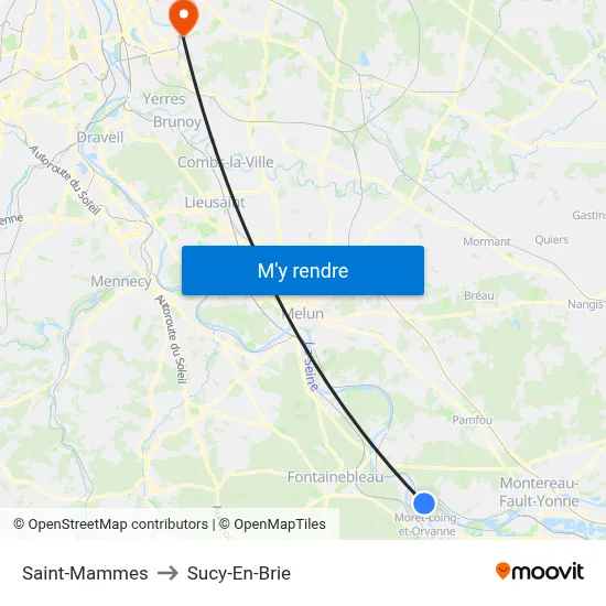 Saint-Mammes to Sucy-En-Brie map